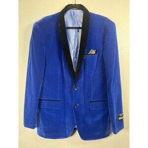 Giorgio Balanero Men's Blue Velvet Jacket, Blazer Size 44R,